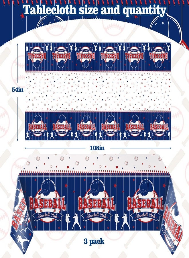 YUNVI 4 Pcs Baseball Party Decorations Kit with 3pcs Baseball Theme Tablecloth and 1pcs Baseball Banner, Baseball Party Supplies for Kid and Baseball Fans Sports Theme, Birthday Decor - Image 3